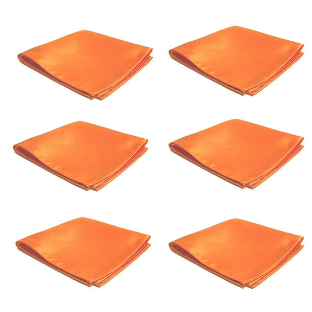 Mens Pocket Squares Handkerchief 6 PK Wedding Party Solid Color Handkerchiefs